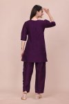 Vf 22 Slub Cotton With Embroidery Work Co Ord Set
